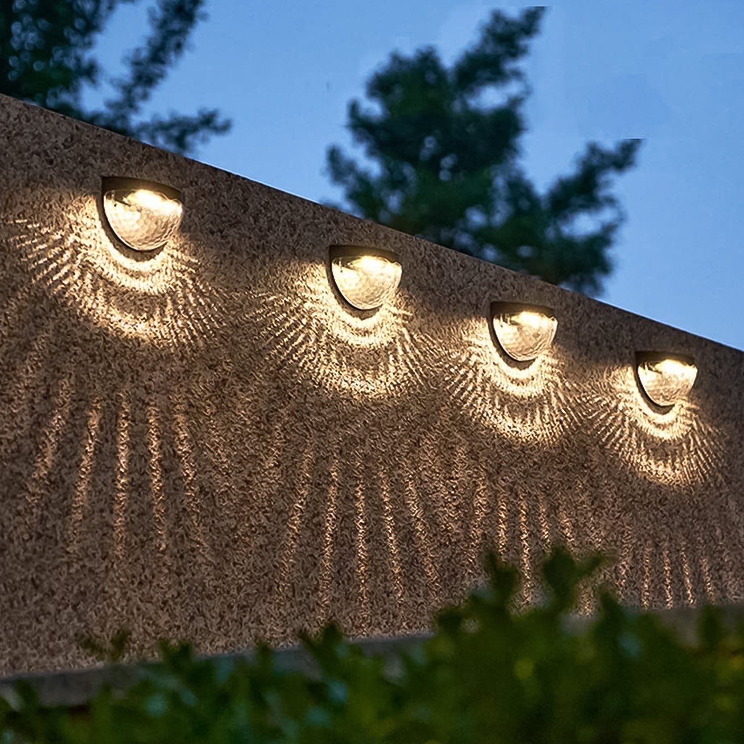 6 LED Solar Powered Wall Mount Fence Light with Honeycomb Shade Design (2 Pc Set) - Image 4