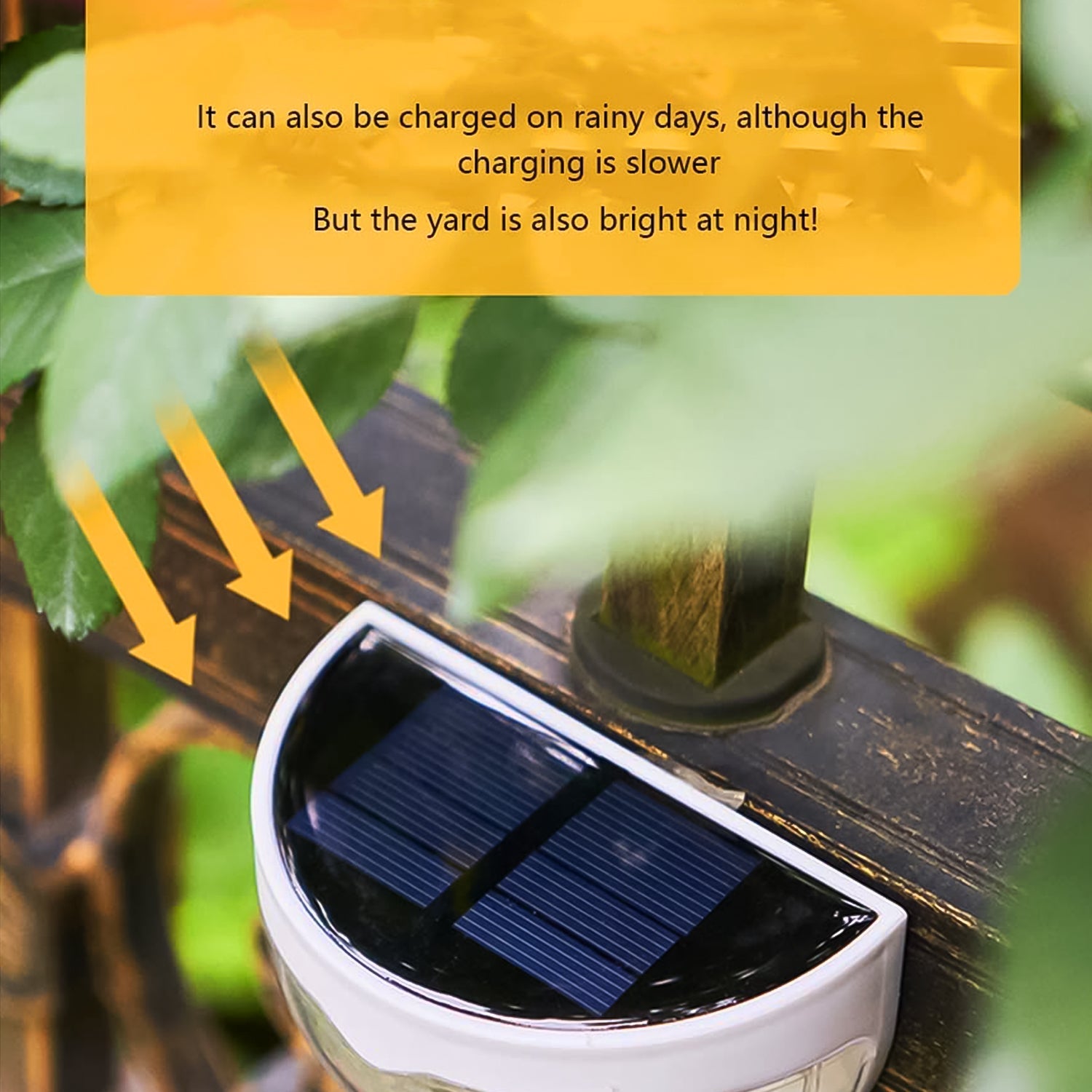 6 LED Solar Powered Wall Mount Fence Light with Honeycomb Shade Design (2 Pc Set) - Image 5