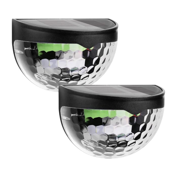 6 LED Solar Powered Wall Mount Fence Light 6 LED Solar Powered Wall Mount Fence Light with Honeycomb Shade Design (2 Pc Set)