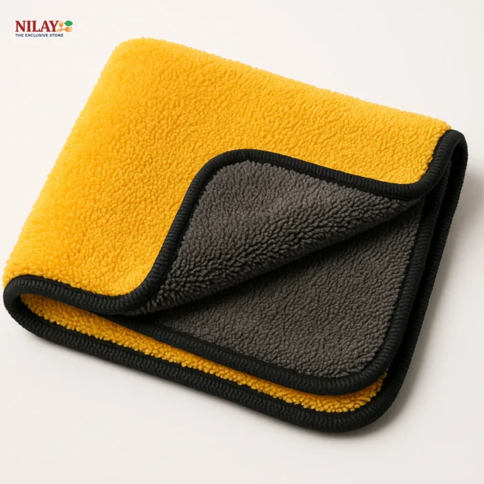 1 600 GSM Heavy Microfiber Car Cleaning Cloth (40×40 cm, Dual-Sided, Ultra Plush)