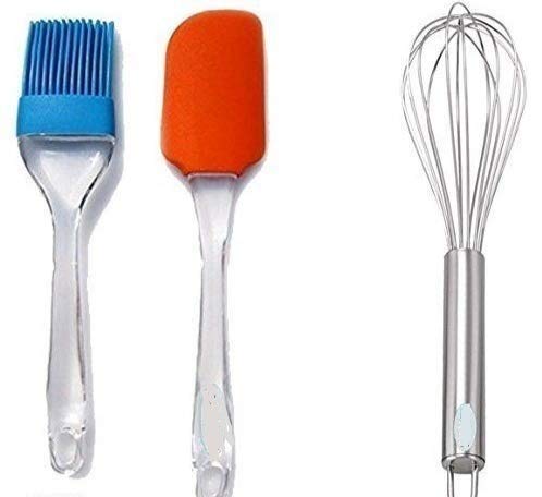 NILAY One Whisk and One Set of Spatula and Oil Silicone Brush- (Multicolour) Combo Pack of 3 NILAY One Whisk and One Set of Spatula and Oil Silicone Brush- (Multicolour) Combo Pack of 3