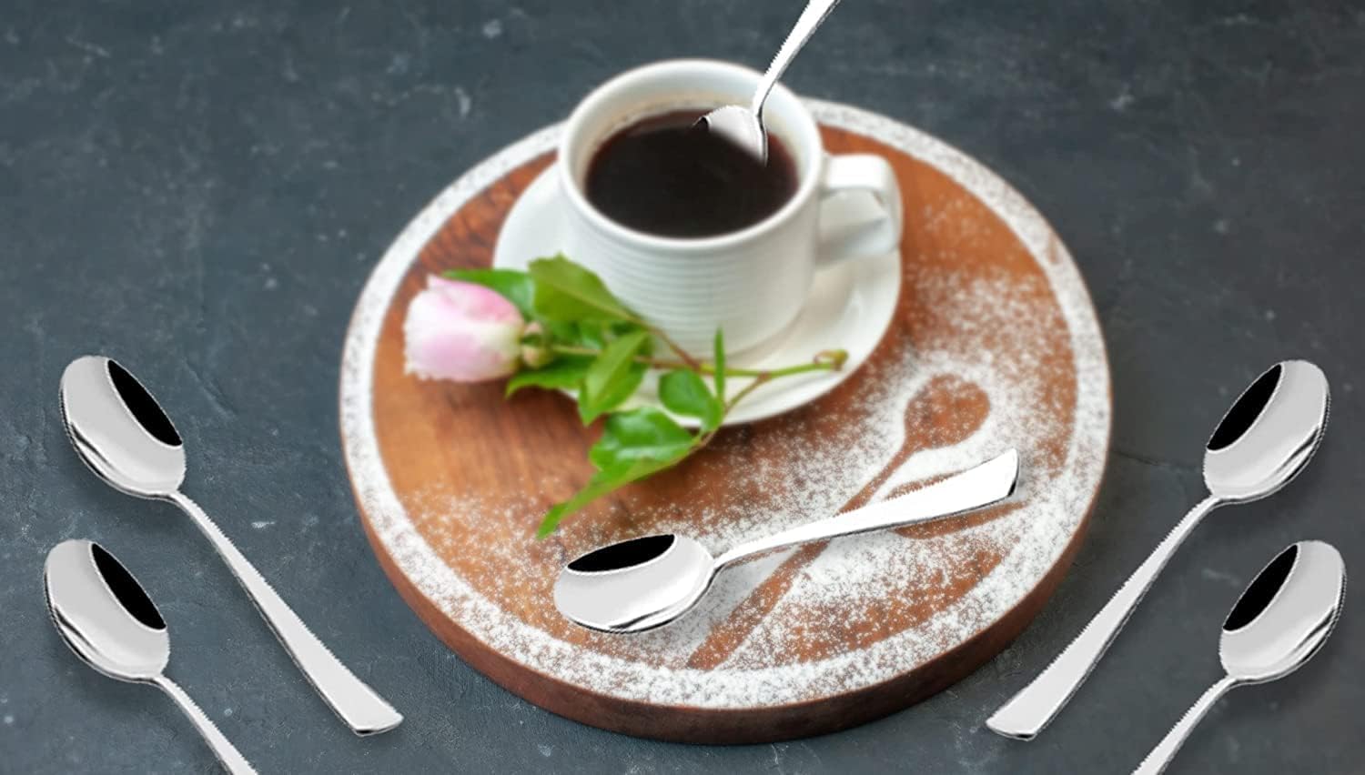 NILAY Stainless Steel Tea Spoons for Home and Kitchen, Set of 6 Pcs. - Image 3