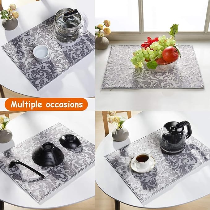 NILAY Extra Absorbent Microfiber Dish Utensils Drying Mat for Kitchen, 40X80 Cm, Medium Size, Multi-Colour - Image 3