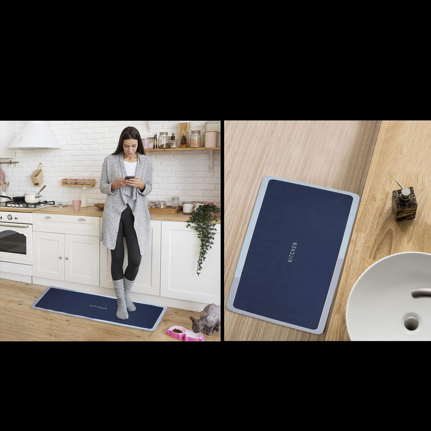 NILAY Rubber Kitchen Mats for Floor Set of 2 - Image 5