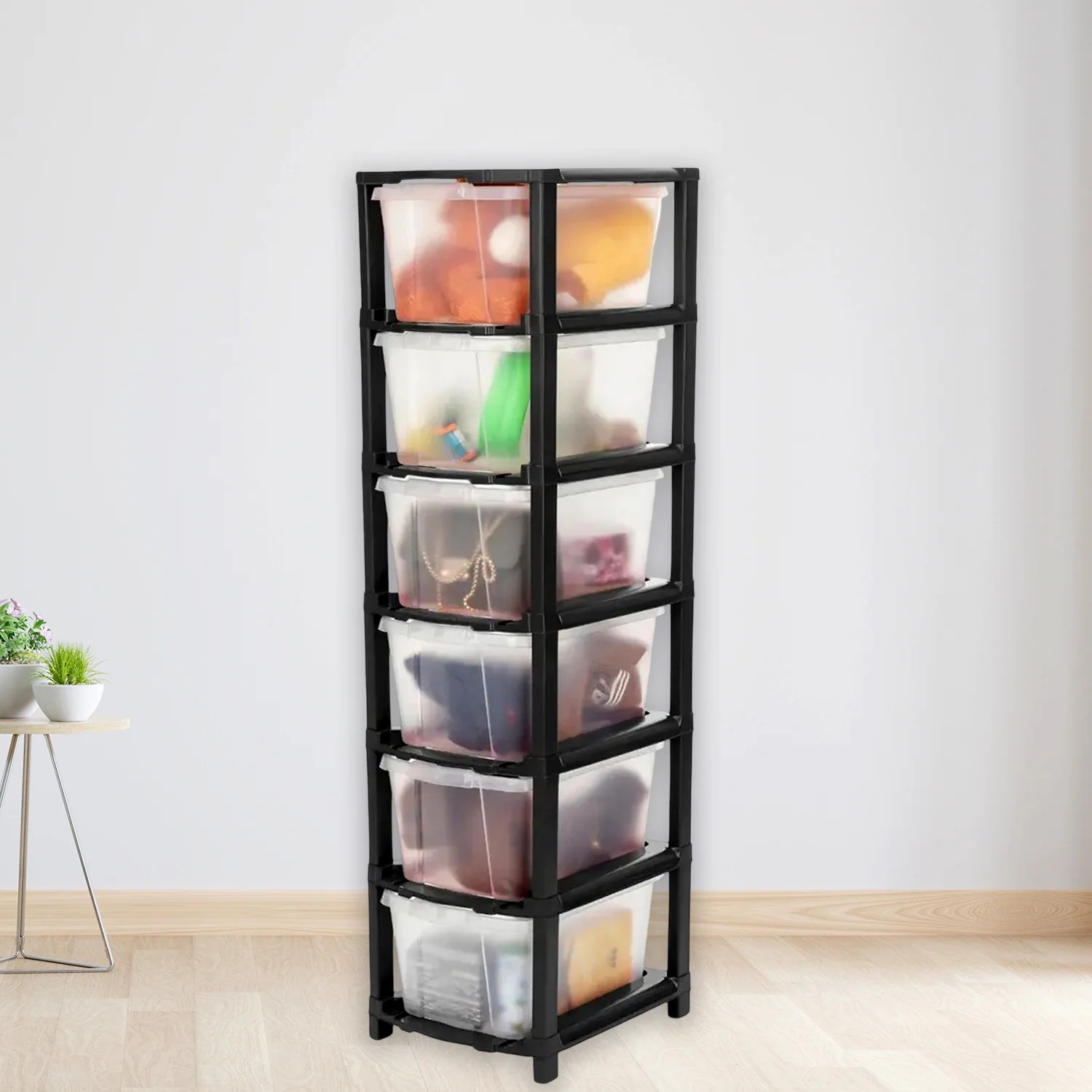 6-Layer Modular Plastic Drawer Storage Cabinet - Image 3