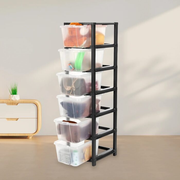 6-Layer Modular Plastic Drawer Storage Cabinet 6-Layer Modular Plastic Drawer Storage Cabinet