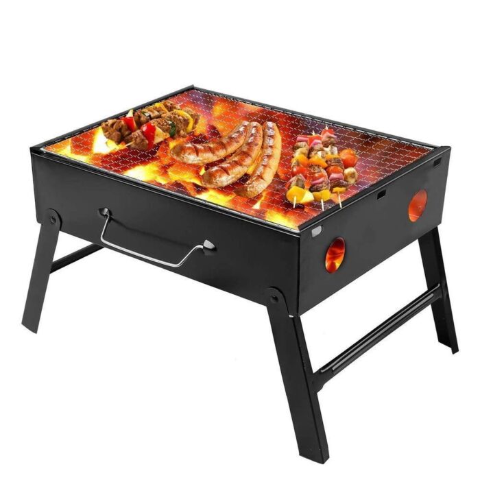 Folding Barbeque Charcoal Grill Oven (Black, Carbon Steel) Folding Barbeque Charcoal Grill Oven (Black, Carbon Steel)