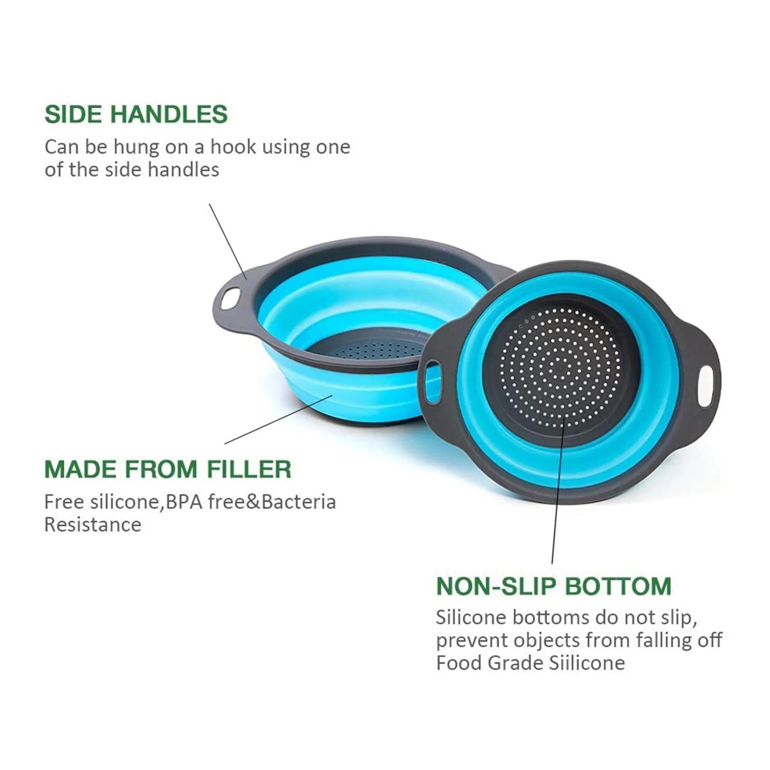 Foldable Round Silicone Strainer - Image 4