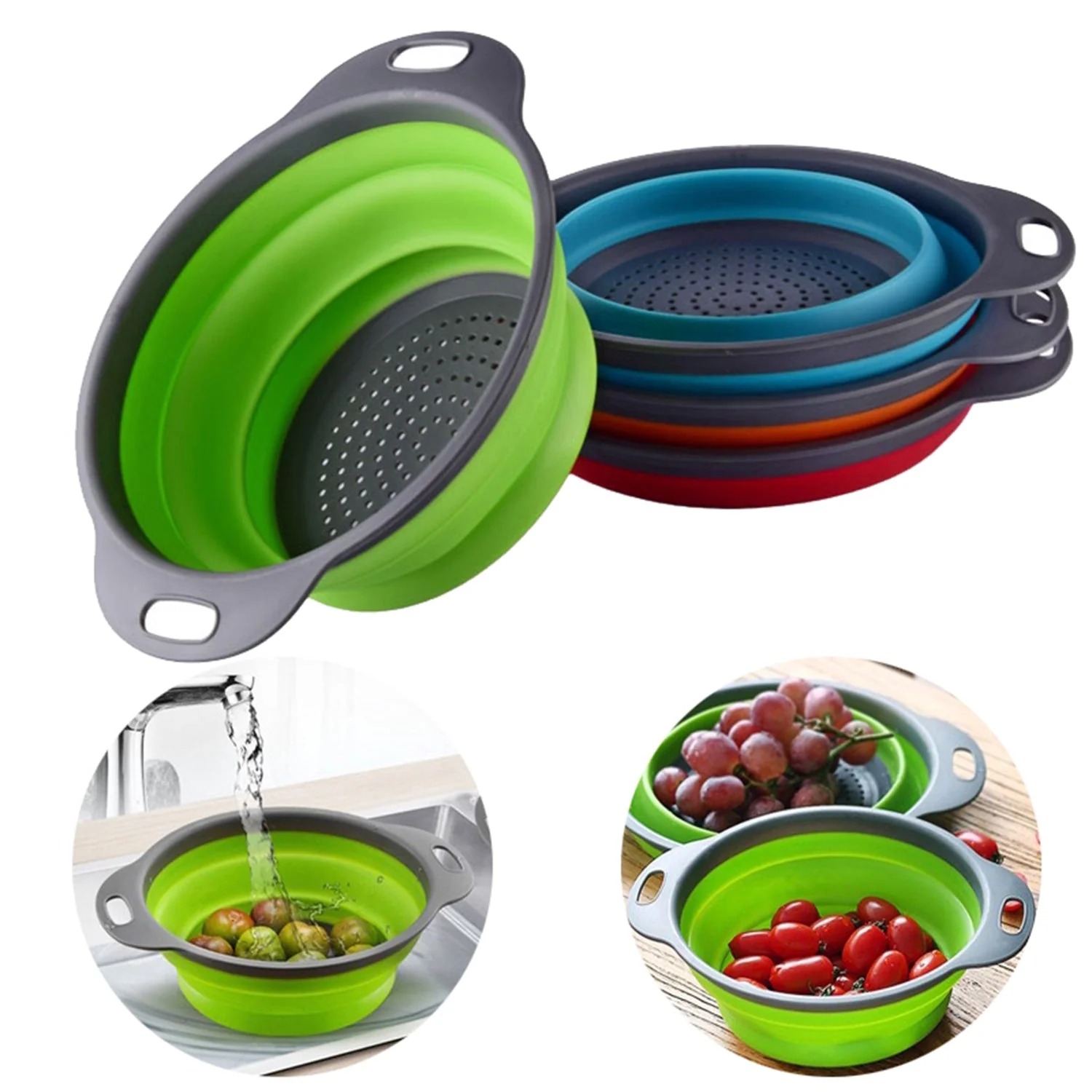 Foldable Round Silicone Strainer - Image 3