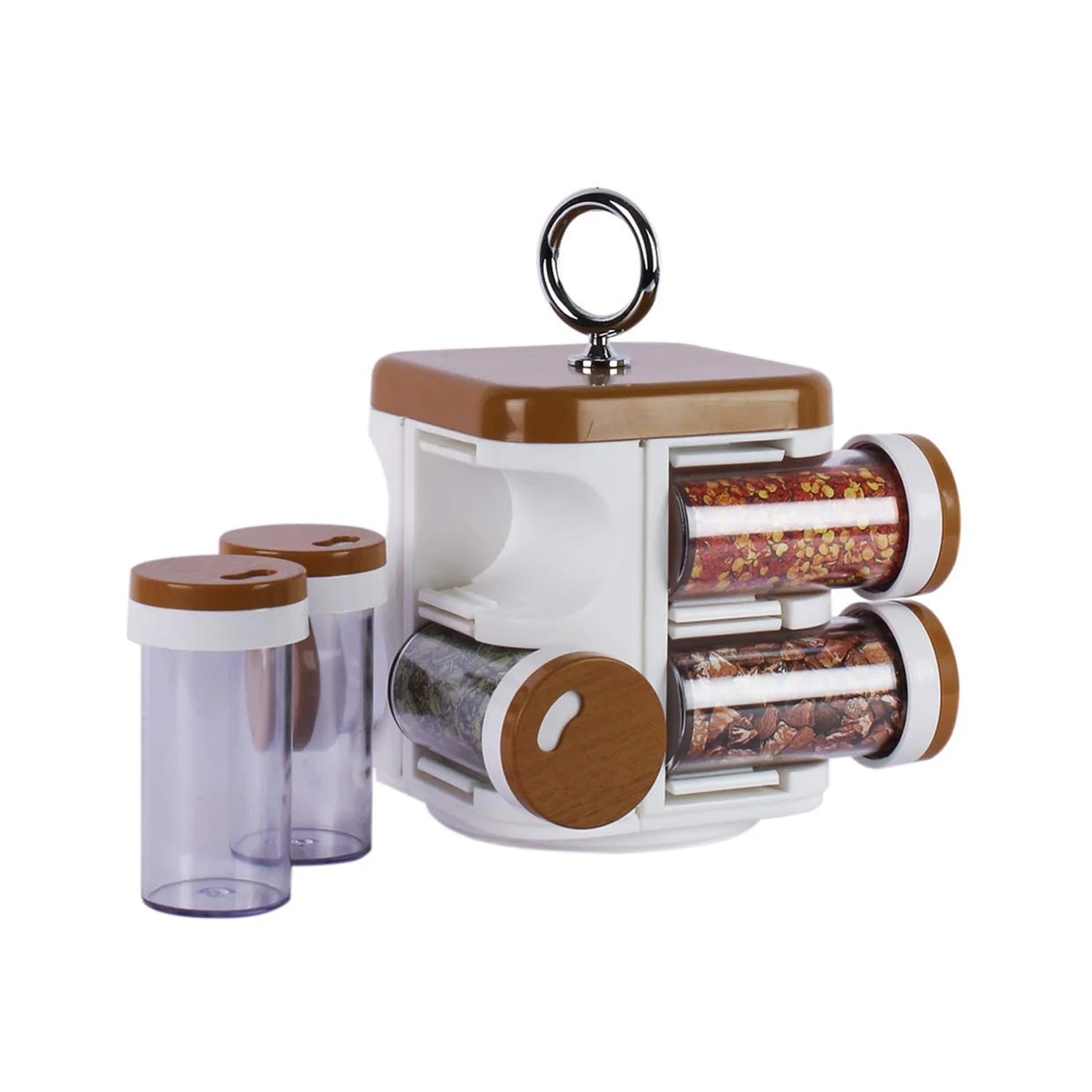 Ganesh Storewell 8-Jar Revolving Plastic Spice Rack - Image 2