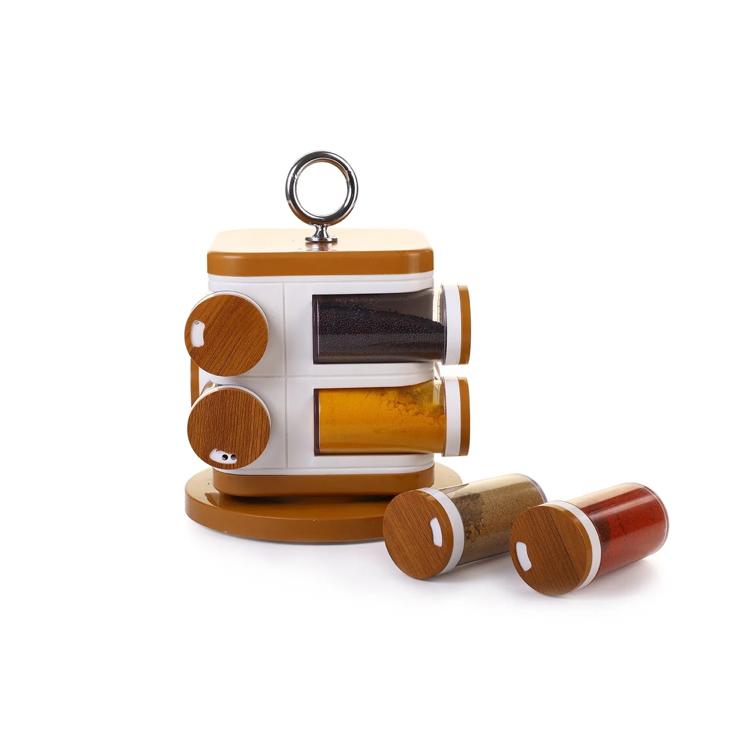 Ganesh Storewell 8-Jar Revolving Plastic Spice Rack