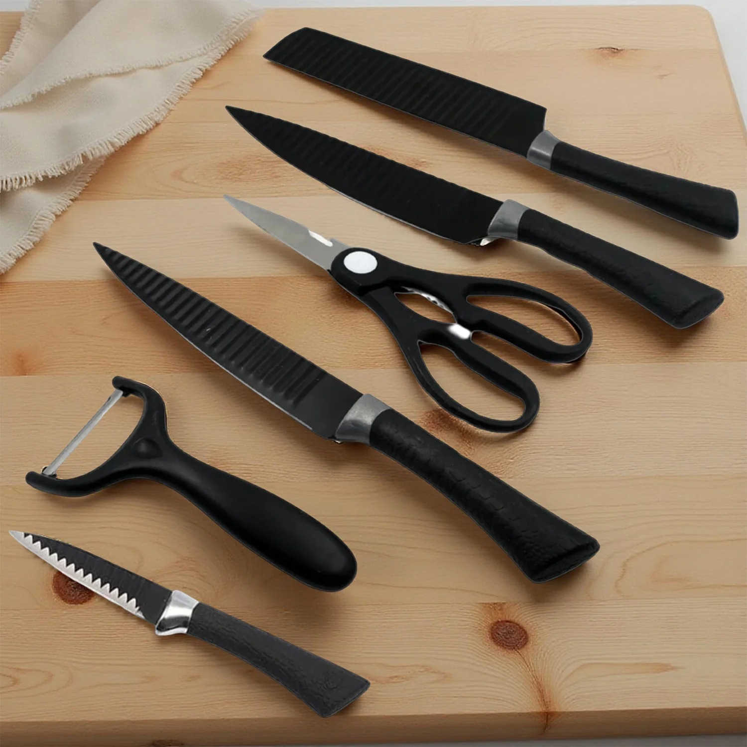 6-Piece Professional Kitchen Knife Set with Chef Peeler & Scissors
