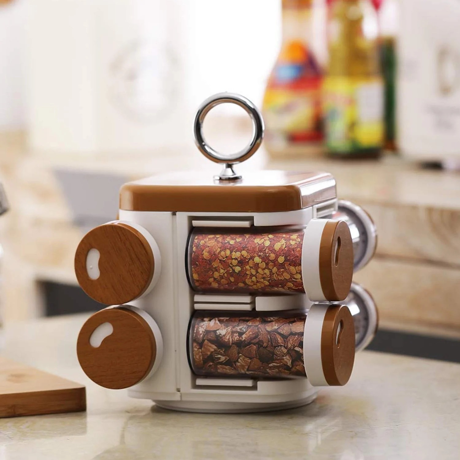 Ganesh Storewell 8-Jar Revolving Plastic Spice Rack - Image 5
